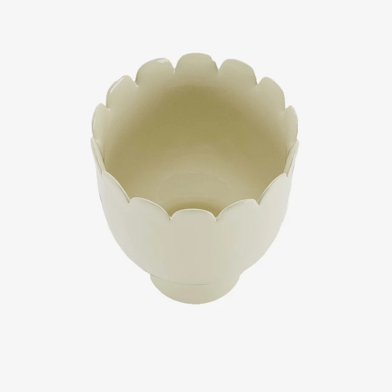 Vase forme tulipe en c ramique cr me Marceau