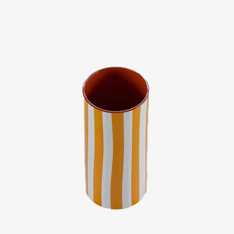 Vase cylindrique rayures orange, Orlando - mod le medium