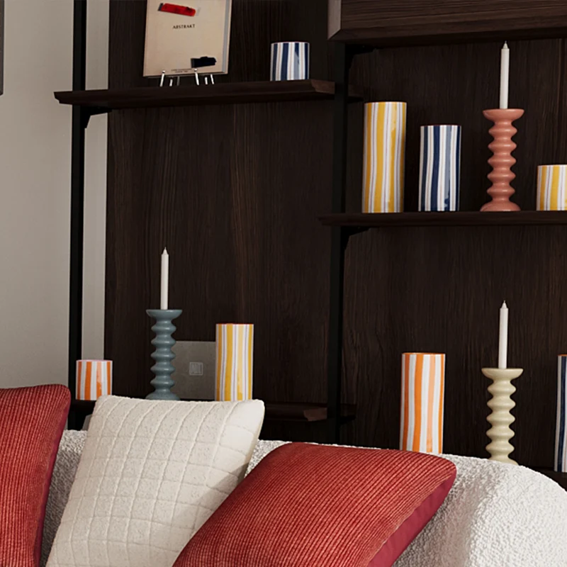 Vase cylindrique rayures orange, Orlando - grand mod le
