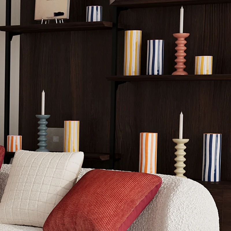 Vase cylindrique rayures jaune, Orlando - mod le medium
