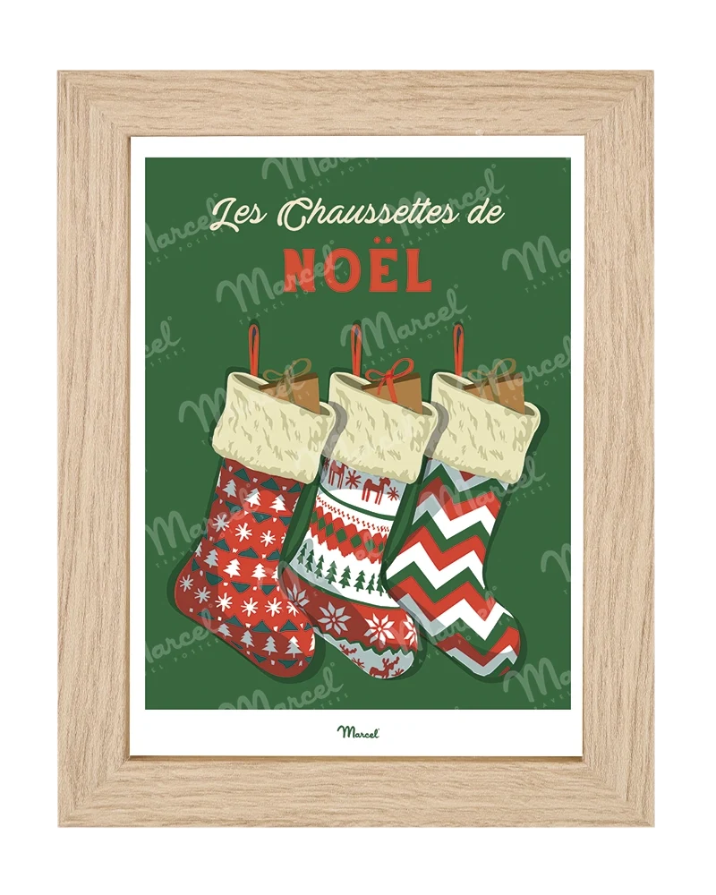 Carte Postale Travel Color "Les chaussettes de Noël"