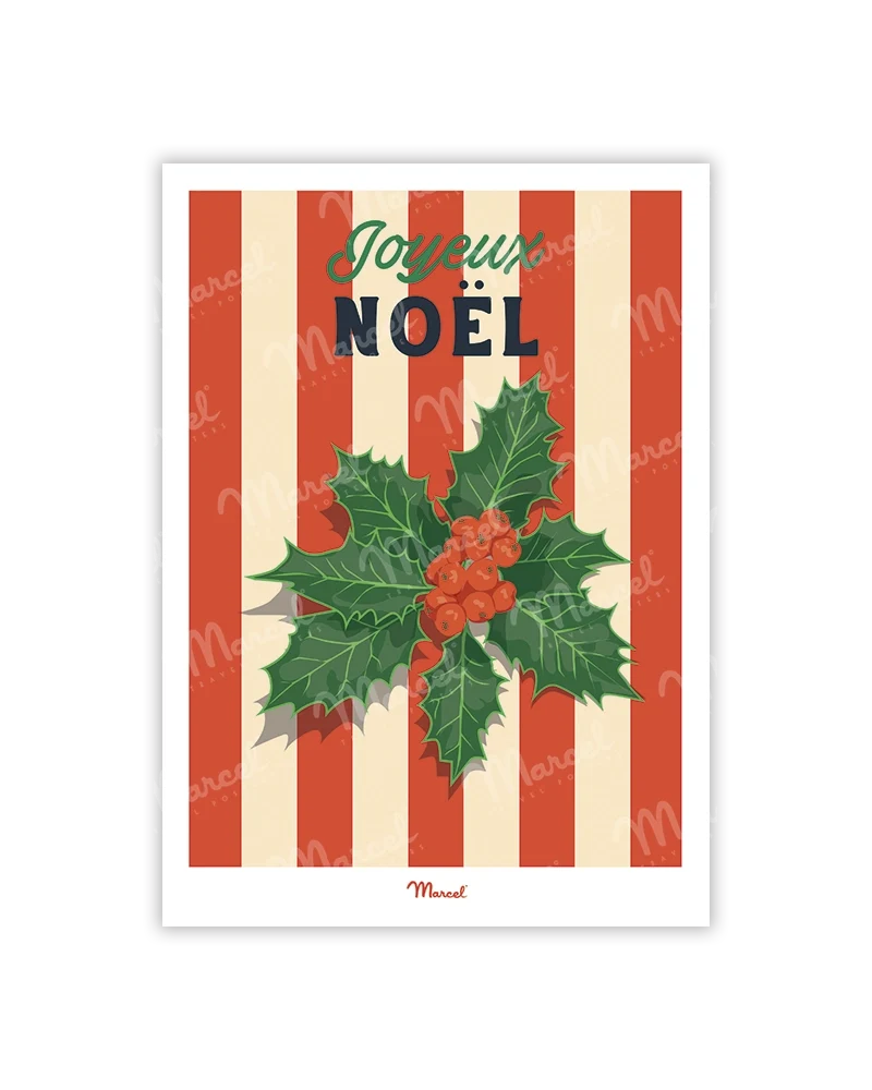 Carte Postale Travel Color "Le houx de Noël"