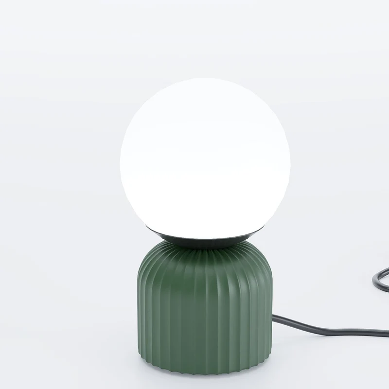 Lampe poser en c ramique et globe en verre