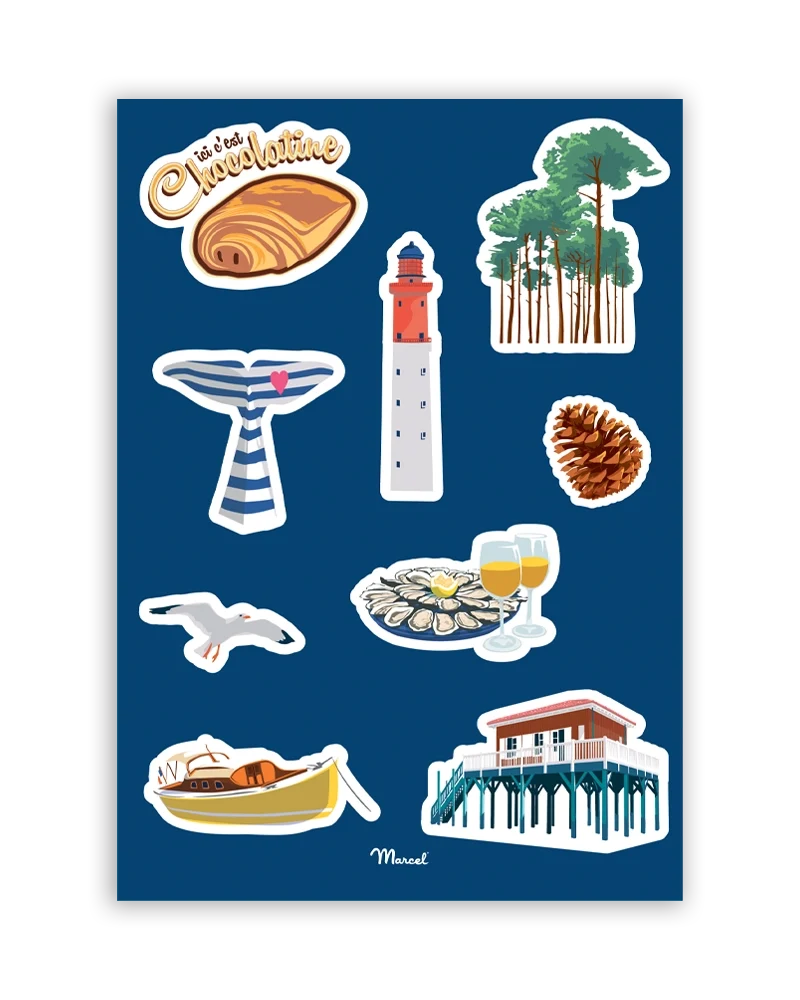 Planche de stickers BASSIN D'ARCACHON
