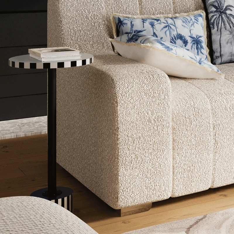 Table d appoint ronde originale couleur bleue Jasmin