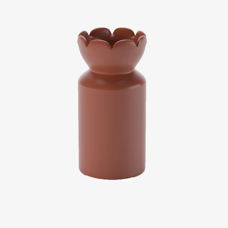 Grand vase col tulipe Rivoli, c ramique rouge