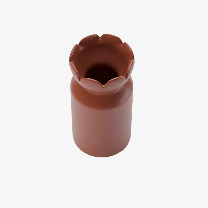 Grand vase col tulipe Rivoli, c ramique rouge