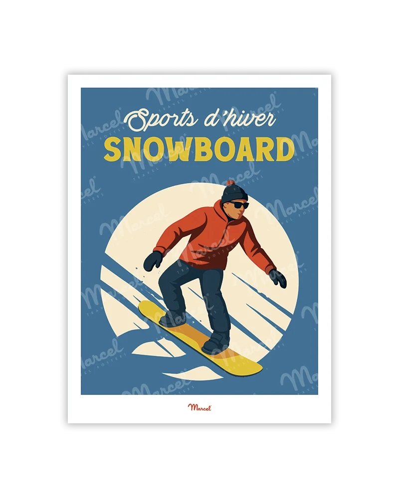 Carte Postale Travel Color "Snowboard"