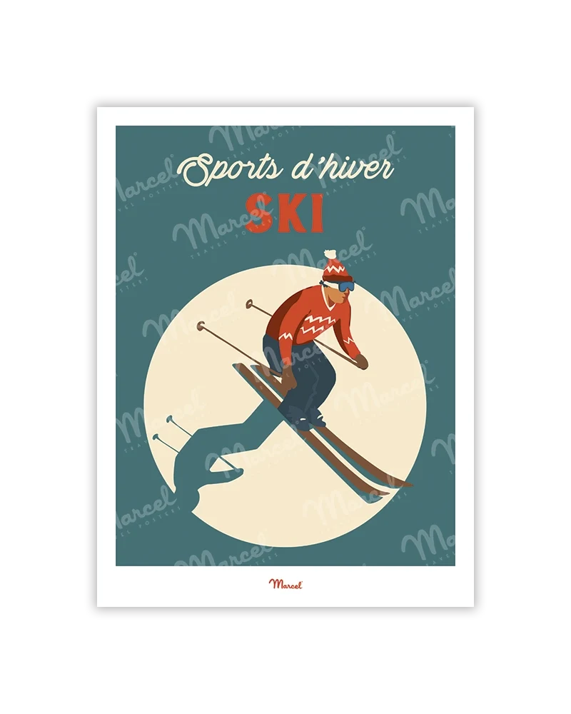 Carte Postale Travel Color "Ski"