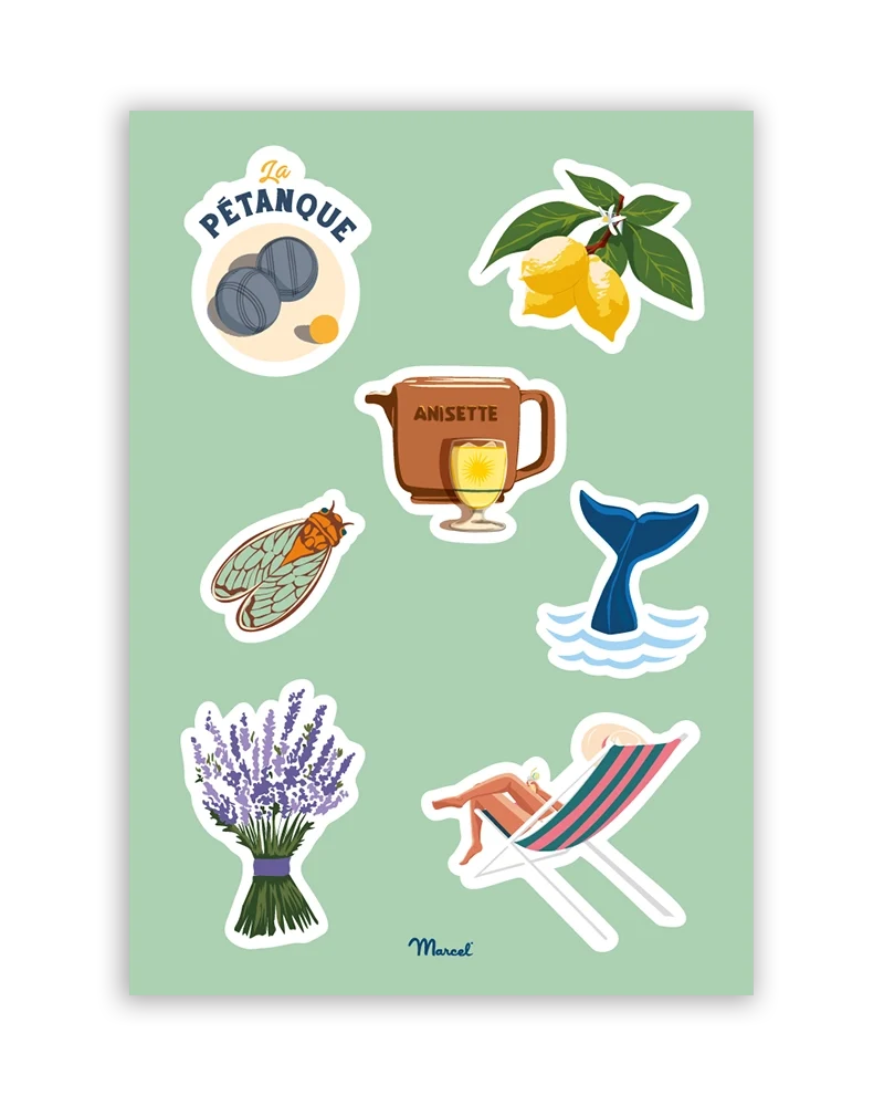 Planche de stickers PROVENCE CÔTE D'AZUR