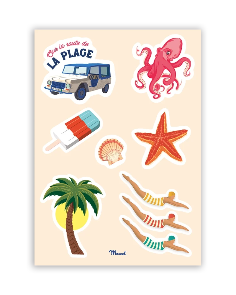 Planche de stickers "Vacances à la mer"