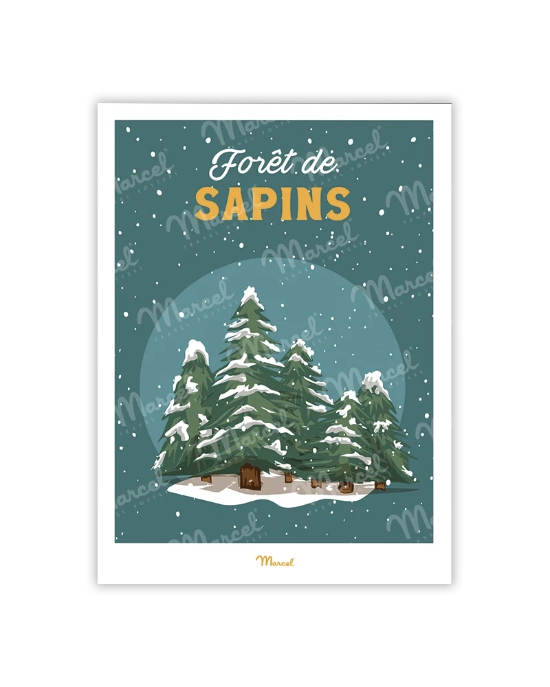 Carte Postale Travel Color "Forêt de sapins"