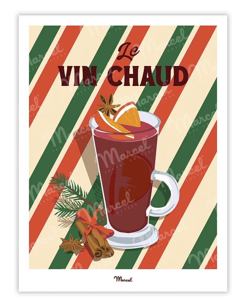 Affiche Travel Color Noël "Le Vin chaud"