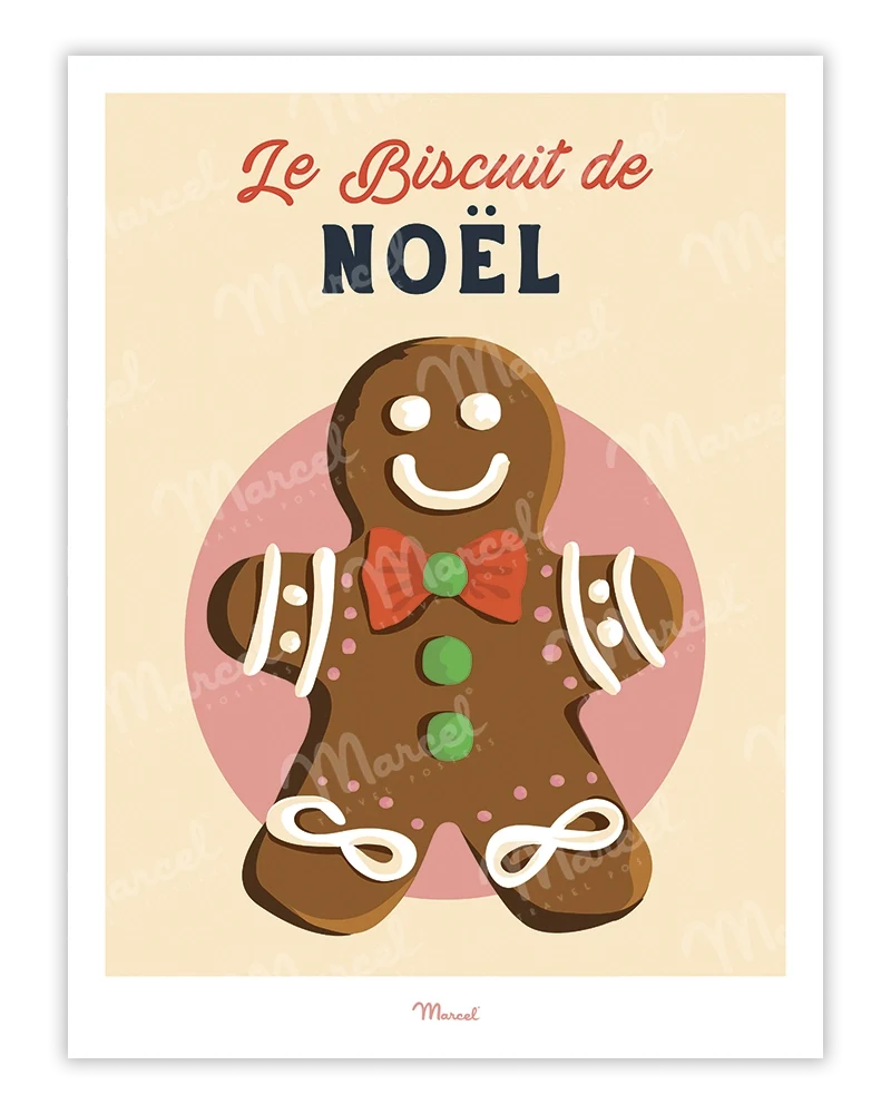 Affiche Travel Color Noël "Le biscuit"