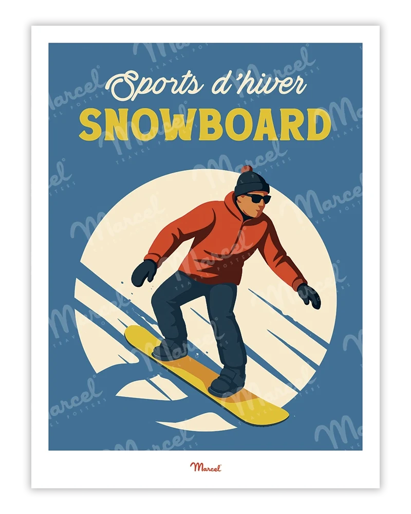 Affiche Travel Color "Snowboard"