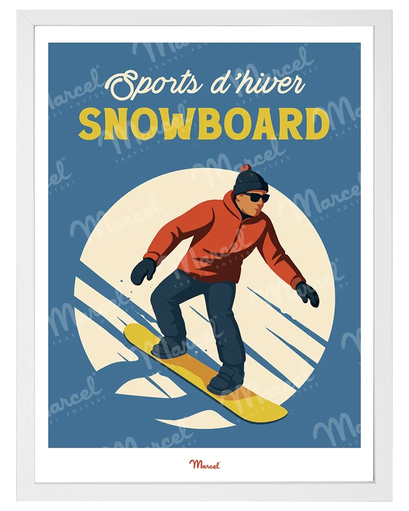 Affiche Travel Color "Snowboard"