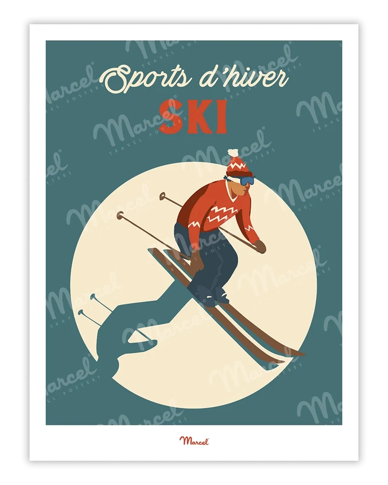 Affiche Travel Color "Ski"