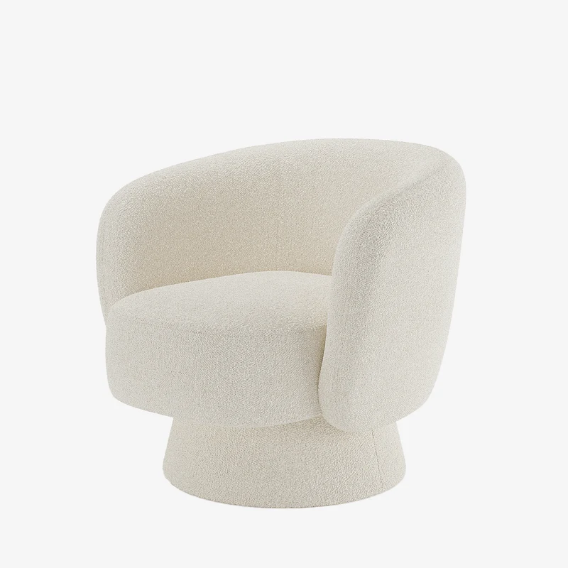 Fauteuil bouclette pivotant couleur cr me Salma