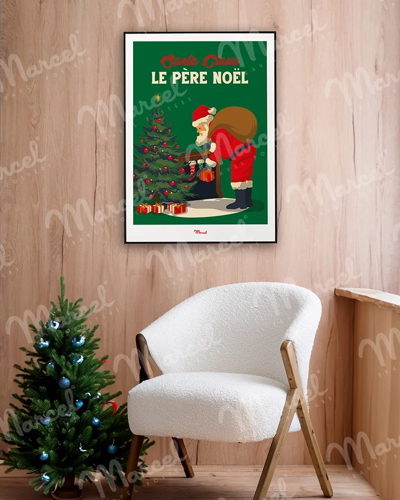 Affiche Travel Color Noël "Père Noël"