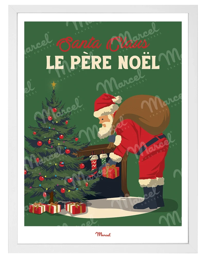 Affiche Travel Color Noël "Père Noël"