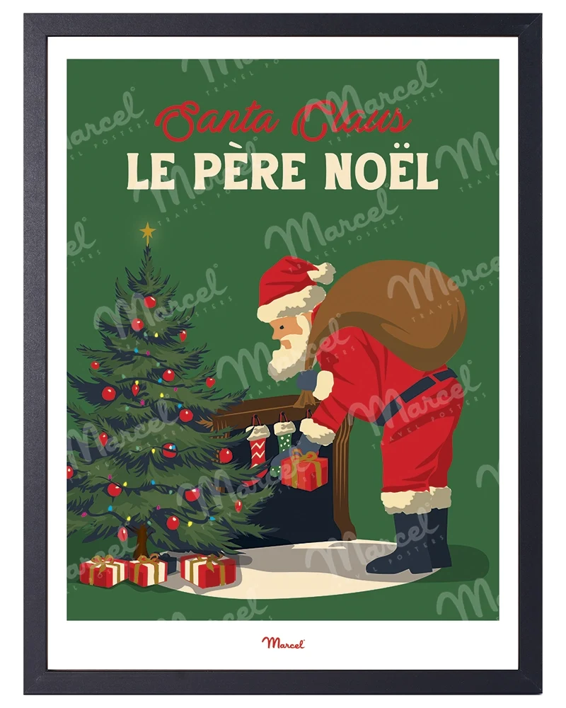 Affiche Travel Color Noël "Père Noël"