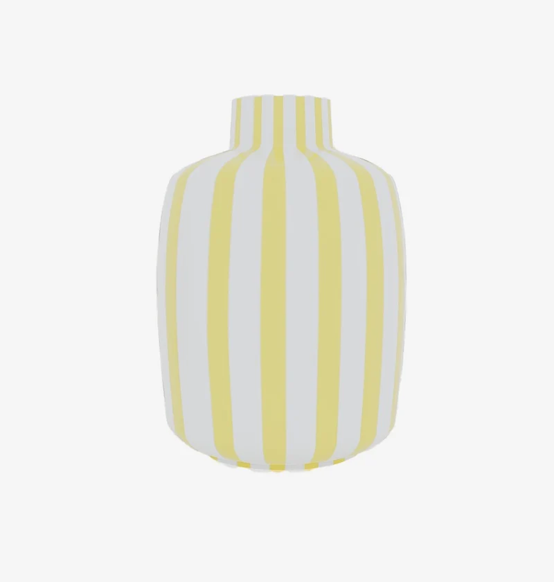 Milan Vase d coratif ray jaune en c ramique