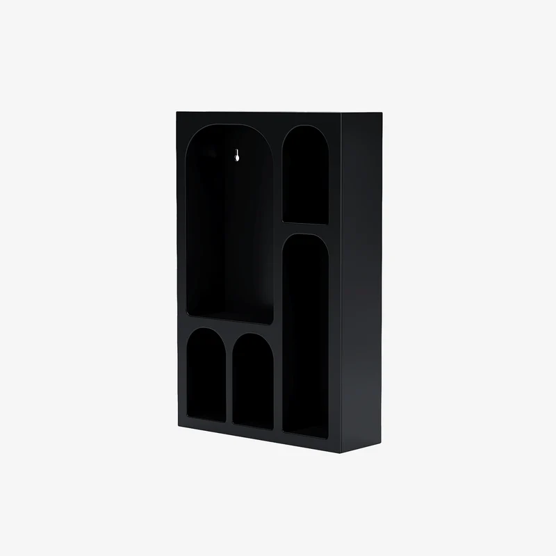 tag re murale en bois noire 5 niches Hortense