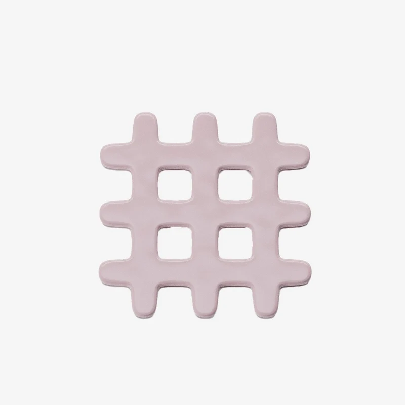 Sous-plat d coratif en c ramique, grid rose Beaubourg
