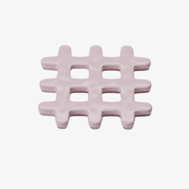 Sous-plat d coratif en c ramique, grid rose Beaubourg
