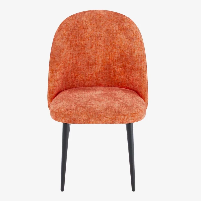 Lot de 2 chaises en velours & métal noir