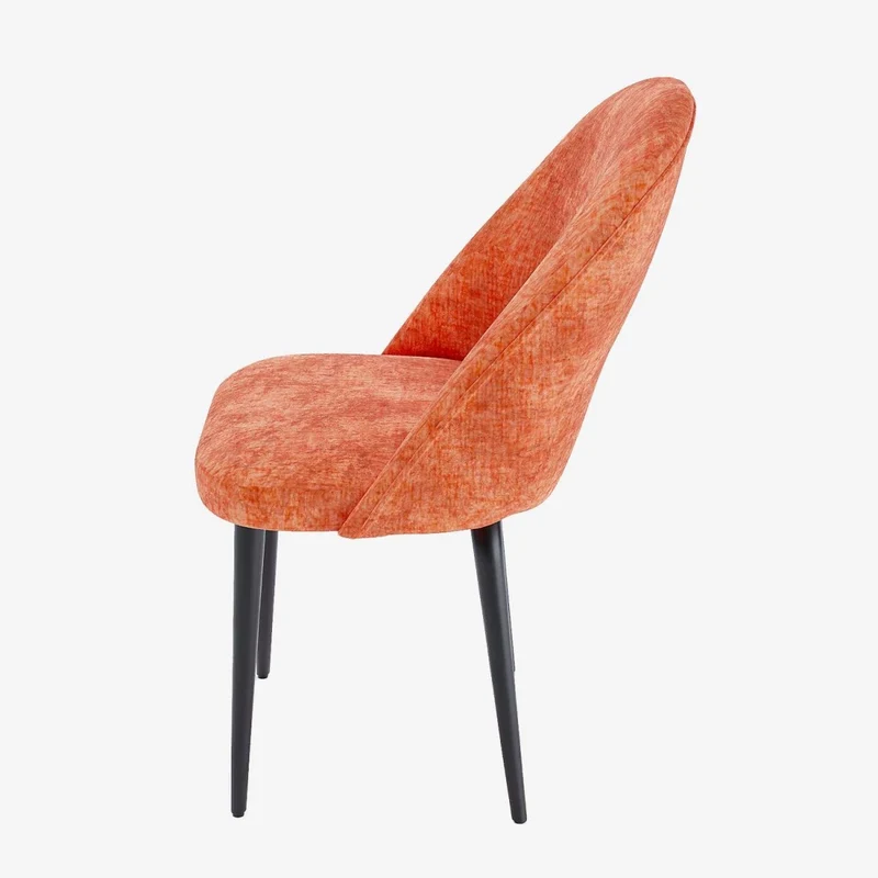 Lot de 2 chaises en velours & métal noir