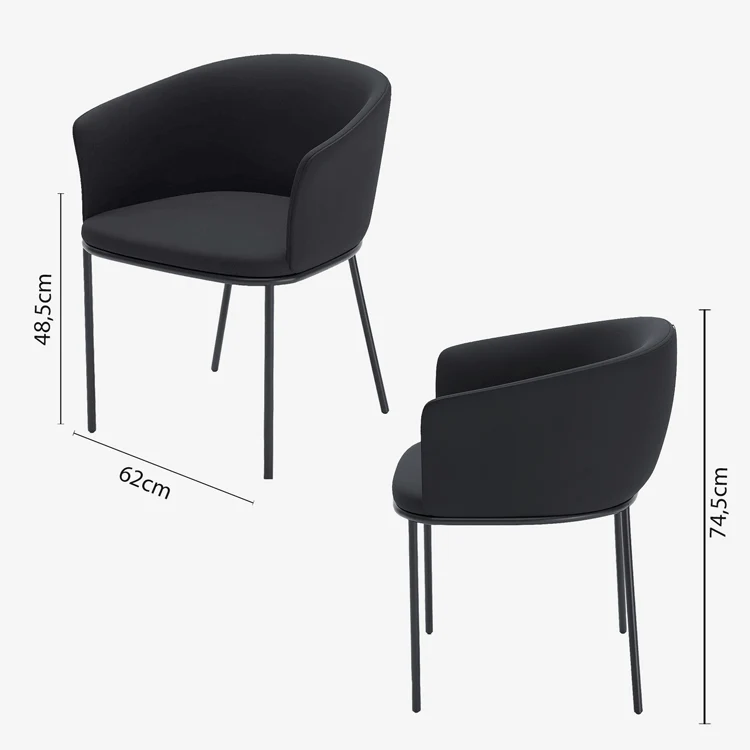 Lot de 2 fauteuils de salle à manger en velours