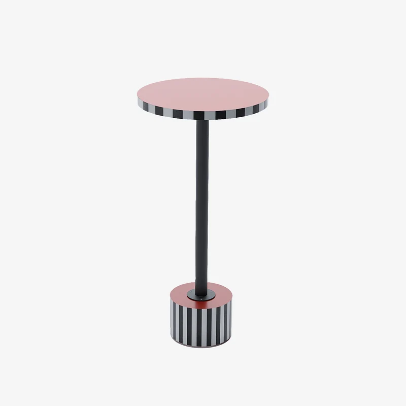 Table d’appoint ronde originale couleur rose