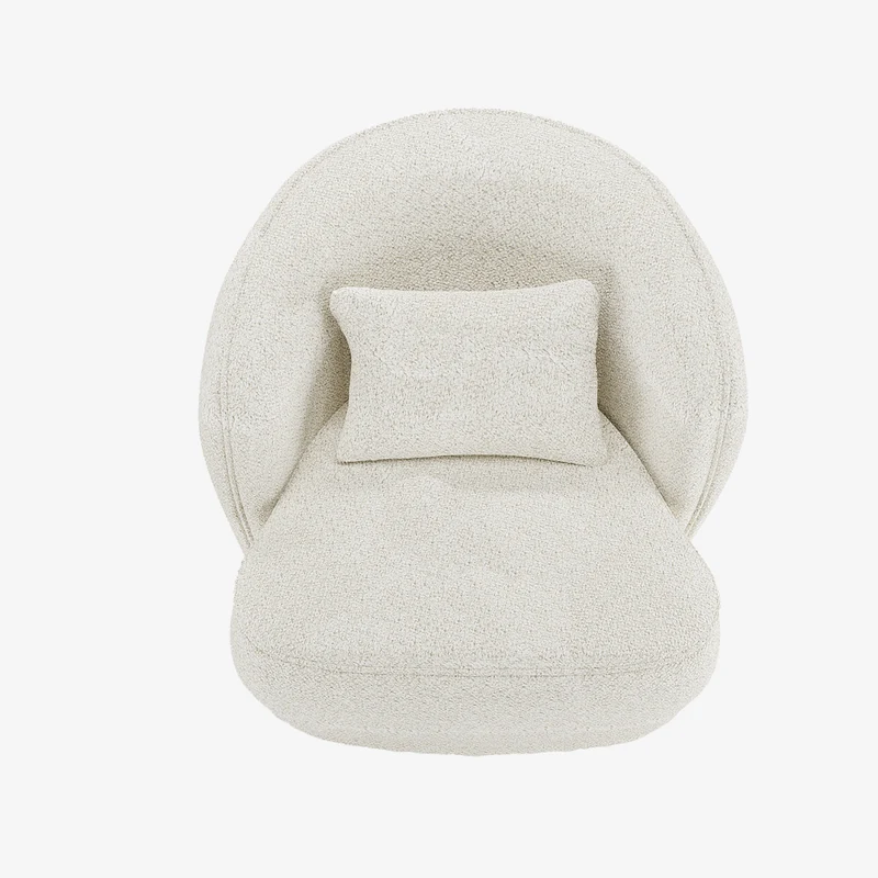 Fauteuil design boucl blanc Pablo