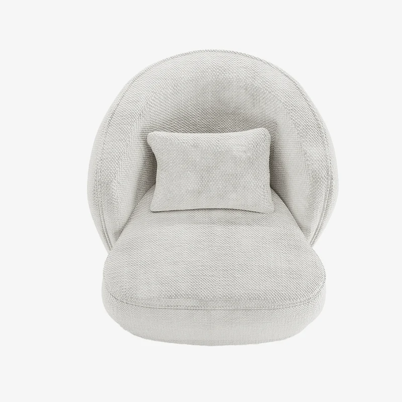 Fauteuil design tissu chenille blanc Pablo