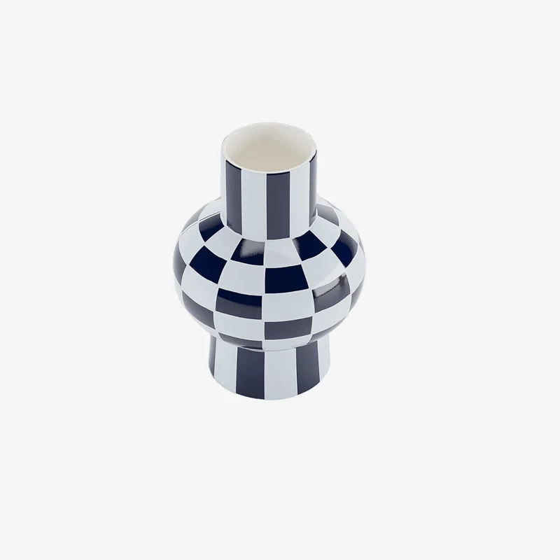 Vase c ramique motif damier bleu Louvre