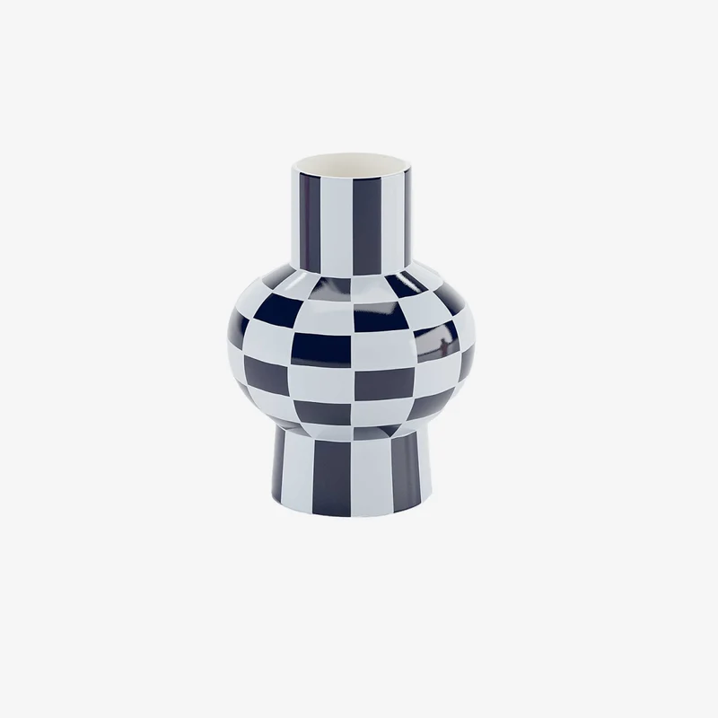 Vase c ramique motif damier bleu Louvre