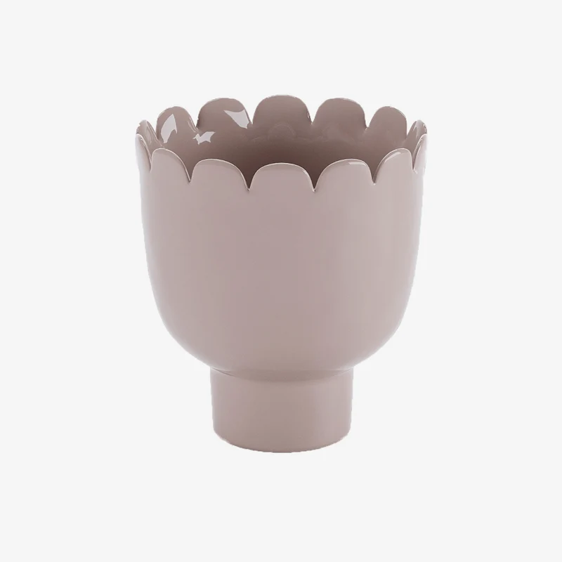 Vase forme tulipe en céramique rose Marceau