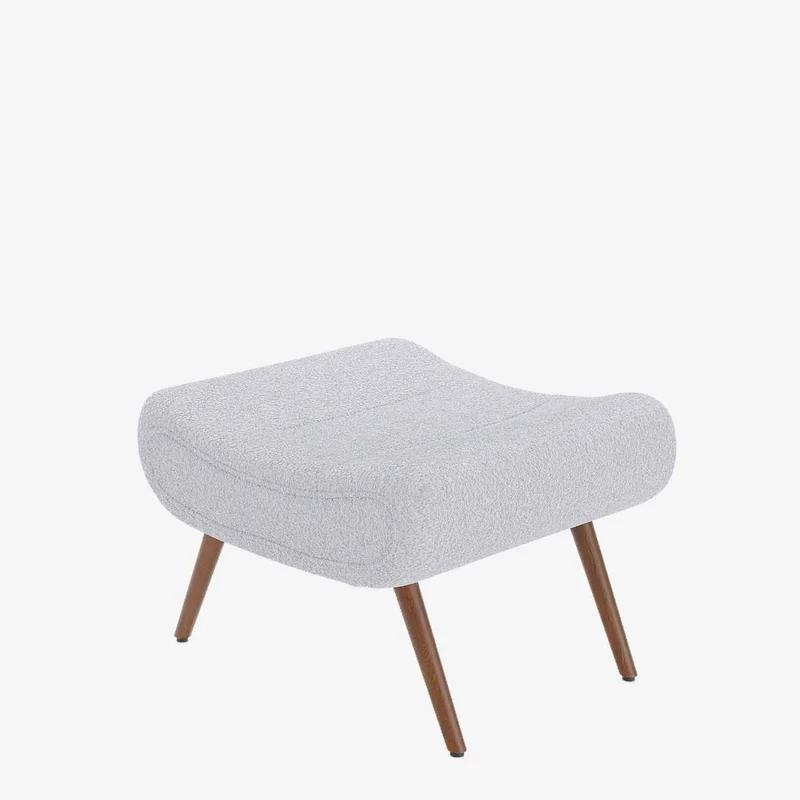 Fauteuil avec repose-pieds bouclé
