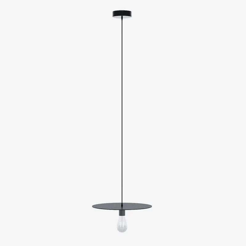 Luminaire suspension circulaire en métal noir
