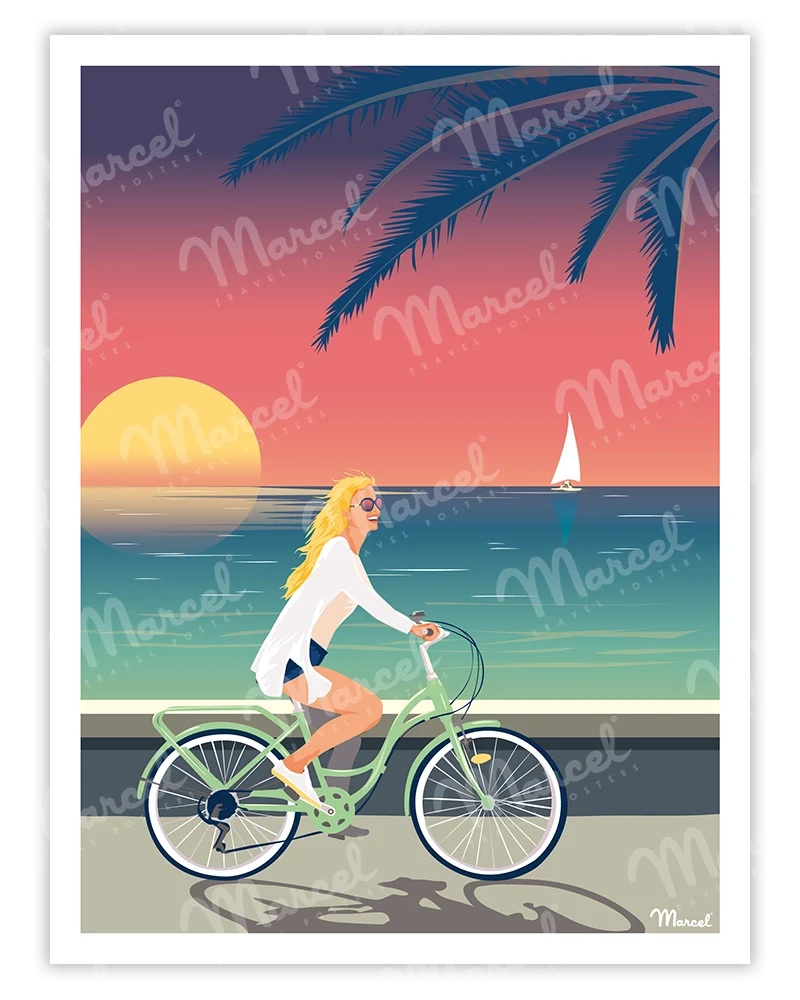 Affiche "Vélo sur la promenade"