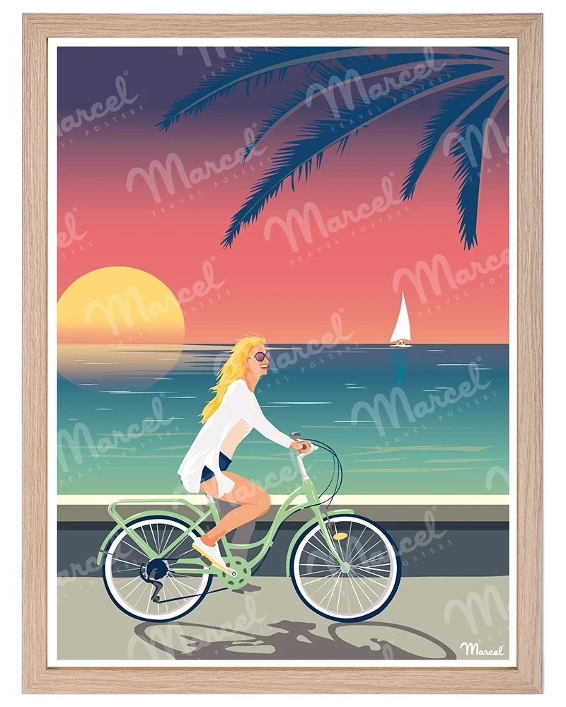 Affiche "Vélo sur la promenade"