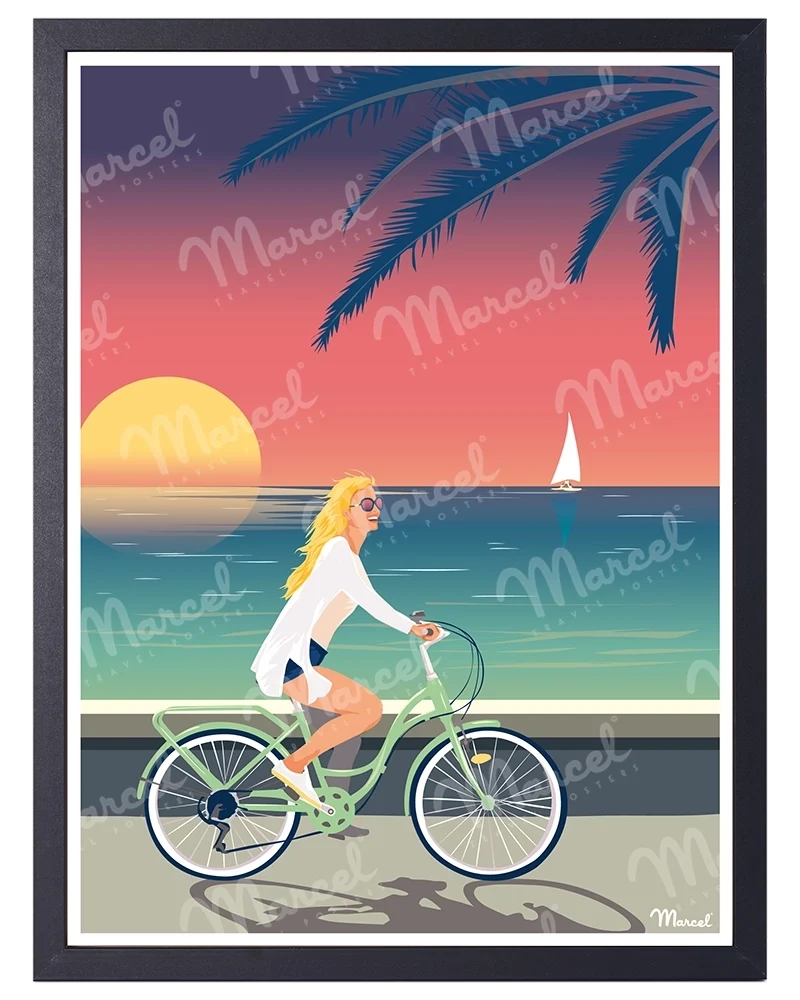 Affiche "Vélo sur la promenade"