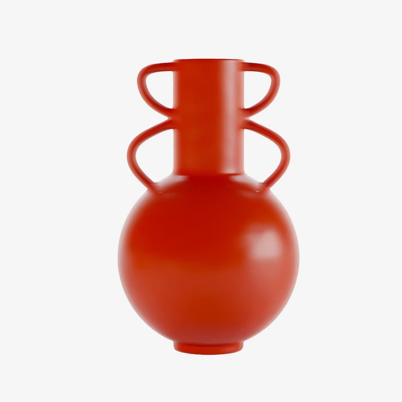Vase amphore 4 poign es en c ramique orange terracotta Florence