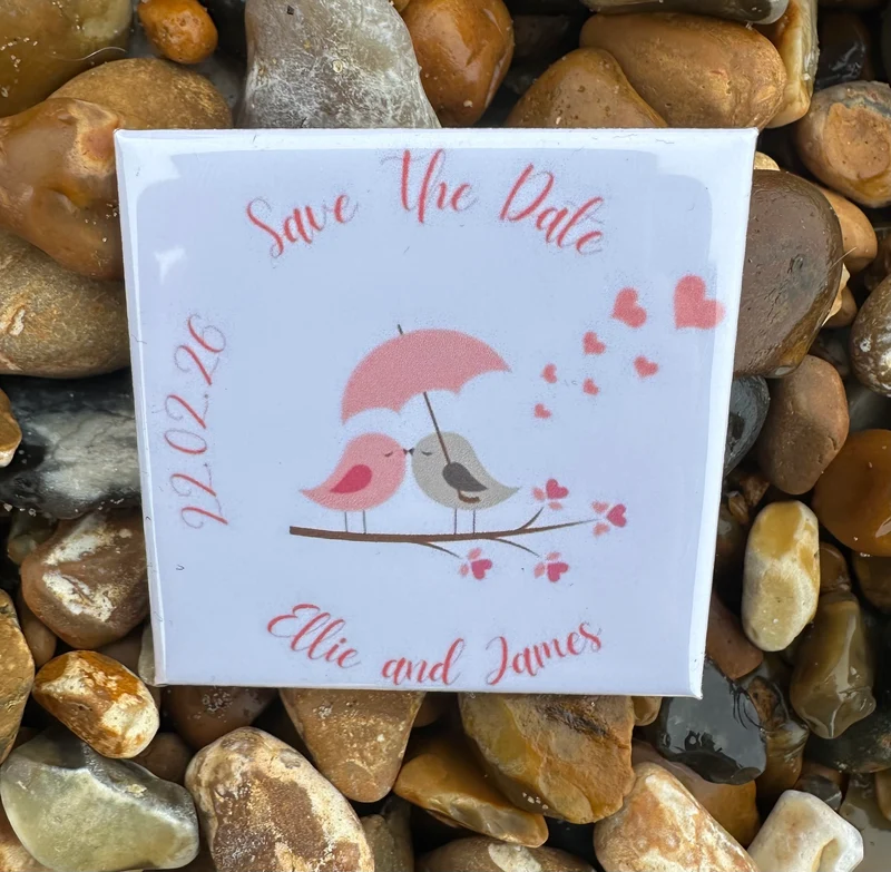 Save the Date customised 50mmx50mm square magnet