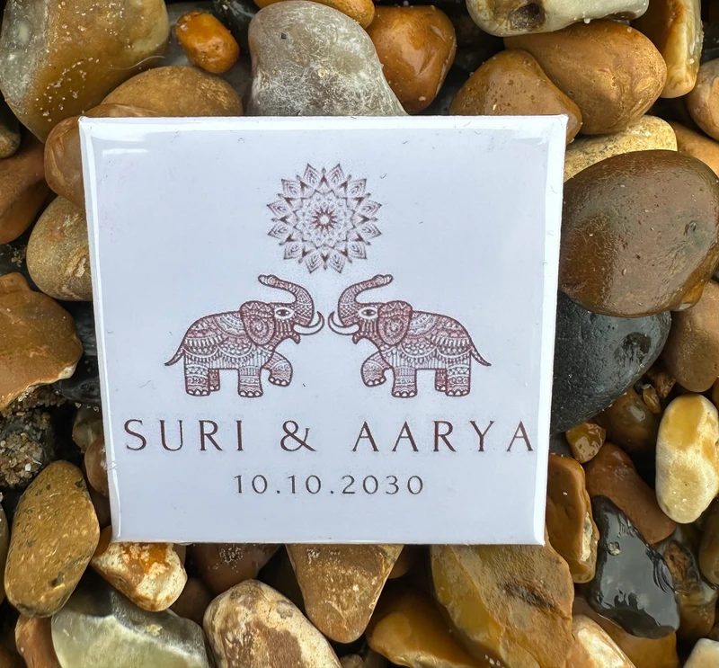 Save the Date customised 50mmx50mm square magnet