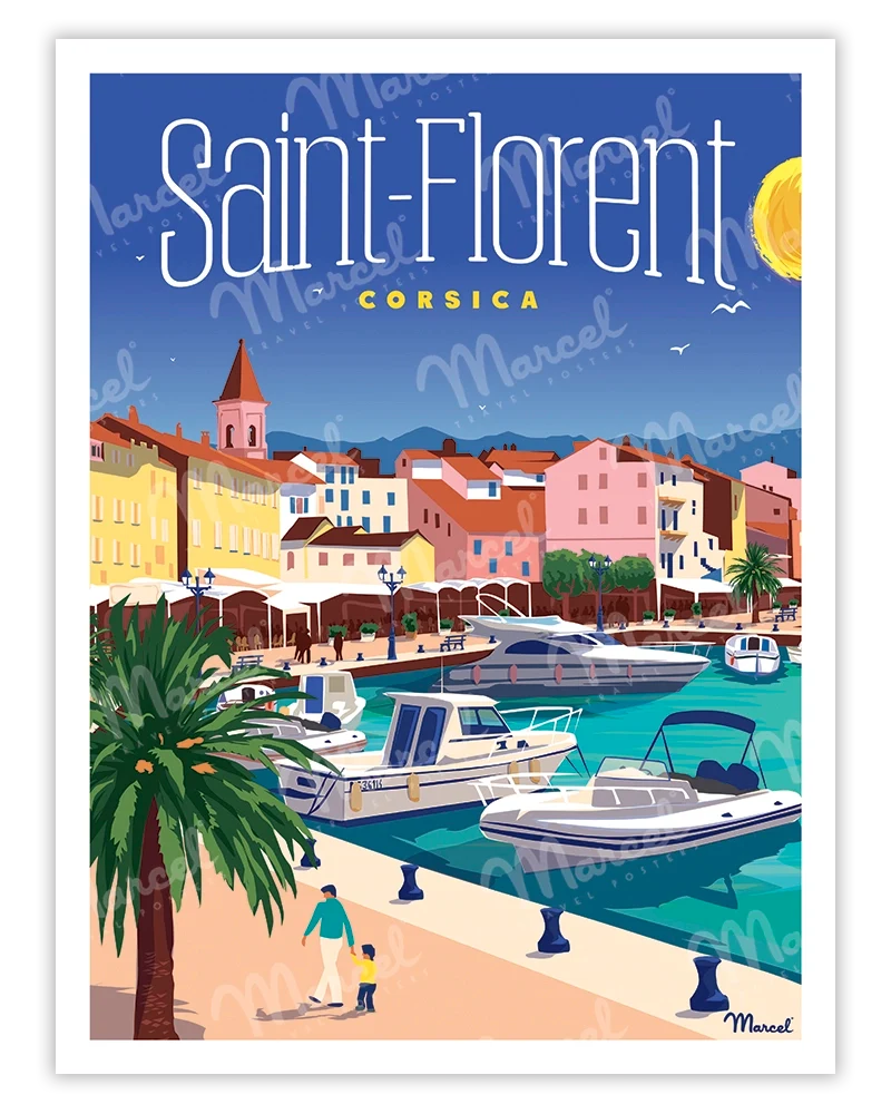 Affiche CORSE "SAINT-FLORENT"