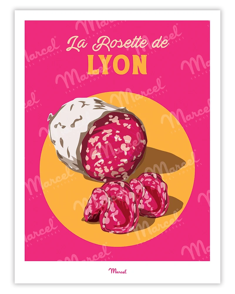 Affiche Travel Color LYON "Charcuterie La Rosette"