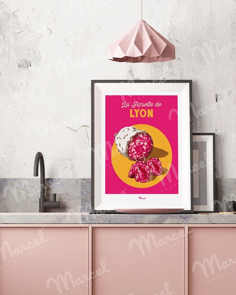 Affiche Travel Color LYON "Charcuterie La Rosette"