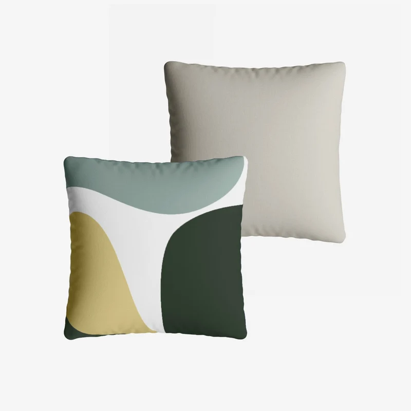 Coussin carré vert déhoussable 40x40cm